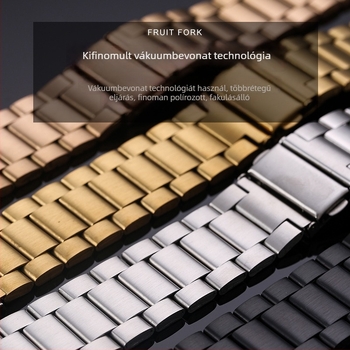 Rozsdamentes acél óraszíj Apple Watch, Samsung és Huawei GT-hez, 20mm/22mm