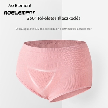 Női Ice Silk magas derekú alsónemű, légáteresztő nyári viselet, vékony, pamut bélés a szeméremrészben
