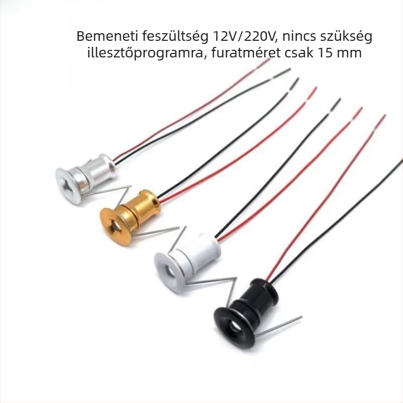 Mini LED spotlámpa, 12–220 V, 1 W, 15 mm nyílás, beépített spotlámpa csillagos ég effektussal