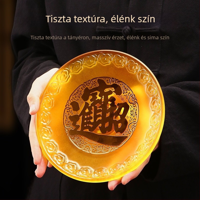 Glazúrozott gyümölcsfelajánló tál buddhista templom oltárára, felajánlásokhoz és tiszteletadáshoz