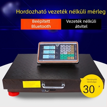 Vezeték nélküli hordozható kereskedelmi elektronikus mérleg, 300 kg kapacitás, kézi, leválasztható, kompakt