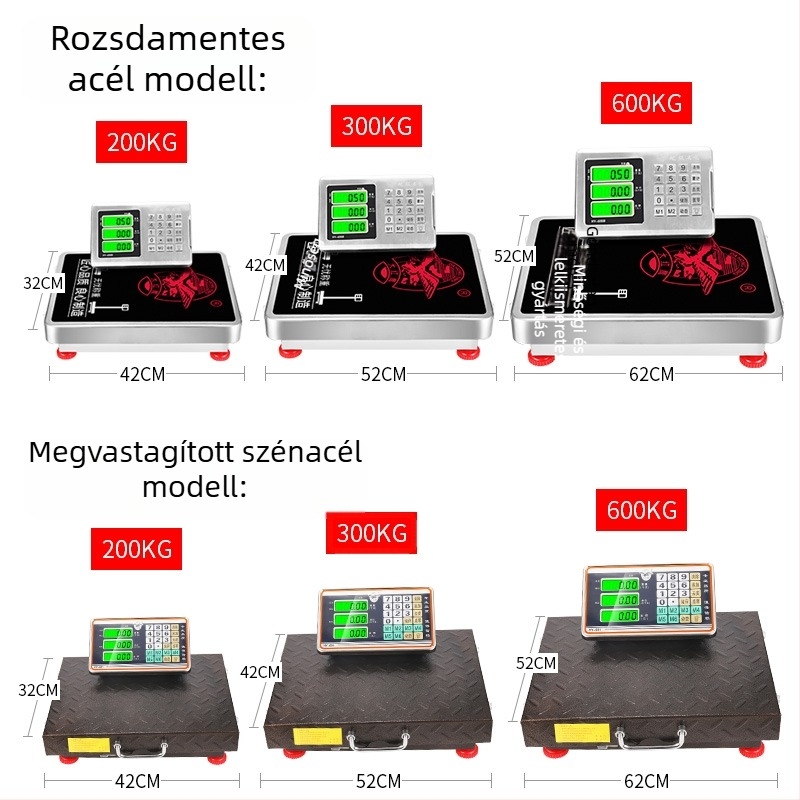 Vezeték nélküli hordozható kereskedelmi elektronikus mérleg, 300 kg kapacitás, kézi, leválasztható, kompakt