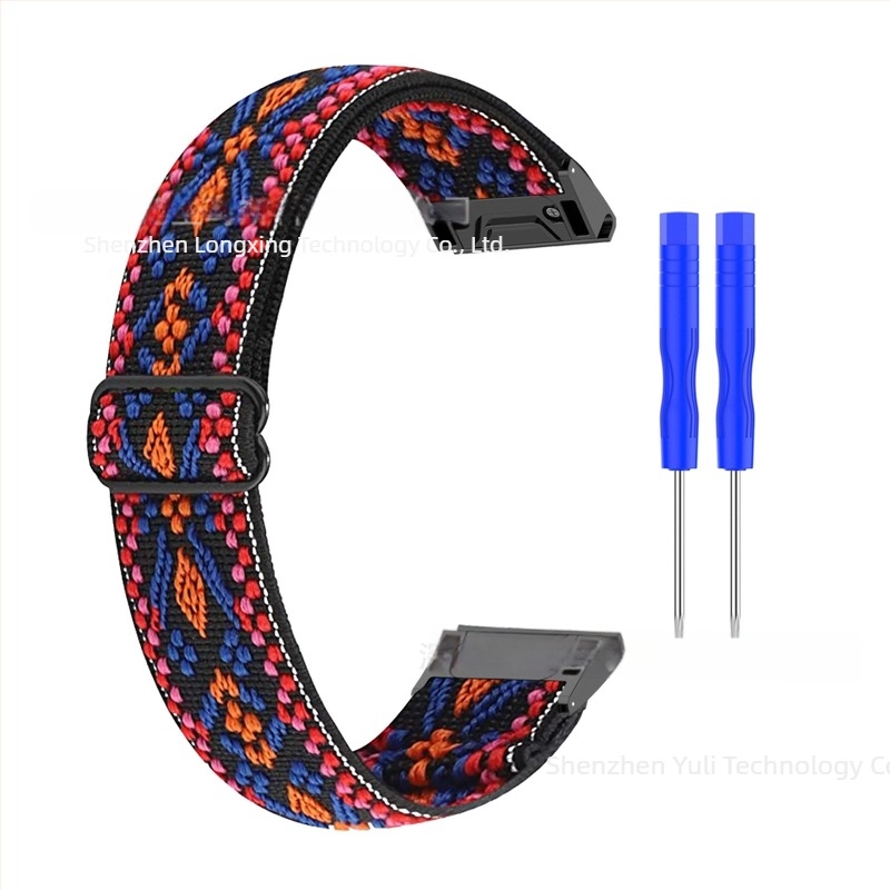 Nylon elasztikus, állítható óraszíj Garmin Fenix sorozathoz, 7S/7/7X, 20 mm szélesség