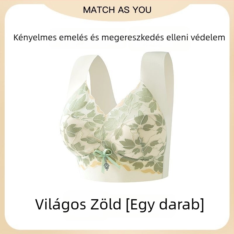 Nagy méretű csipkés seamless push-up melltartó nagy mellekhez, hátrészt támogató dizájn, kiemeli és formálja a oldalsó melleket, női fehérnemű