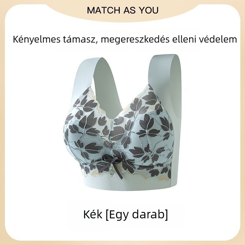 Nagy méretű csipkés seamless push-up melltartó nagy mellekhez, hátrészt támogató dizájn, kiemeli és formálja a oldalsó melleket, női fehérnemű