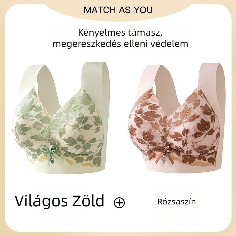 Nagy méretű csipkés seamless push-up melltartó nagy mellekhez, hátrészt támogató dizájn, kiemeli és formálja a oldalsó melleket, női fehérnemű