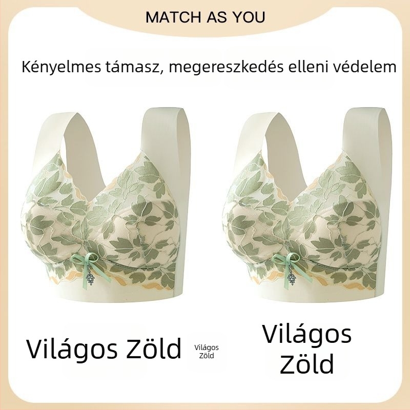 Nagy méretű csipkés seamless push-up melltartó nagy mellekhez, hátrészt támogató dizájn, kiemeli és formálja a oldalsó melleket, női fehérnemű