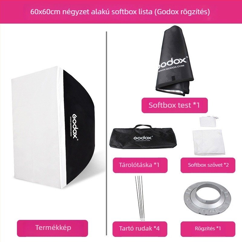 Shenniu Softbox 60×90 cm fotózáshoz – beltéri stúdió portré világítás