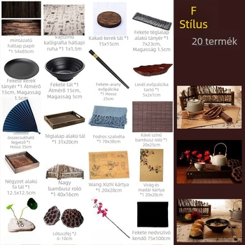 Kínai stílusú fotórekvizit-készlet, retro ételfotó hátterű textil és nassolnivalók fotózásához dekorációk