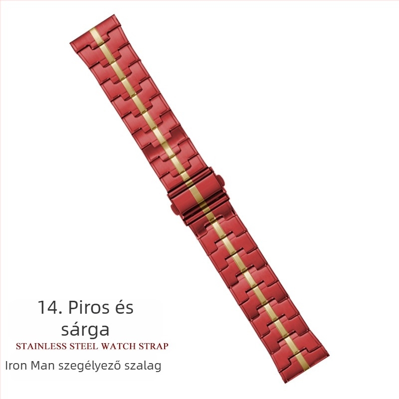 Iron Man rozsdamentes acél szíj Apple Watch-hoz, 22 mm