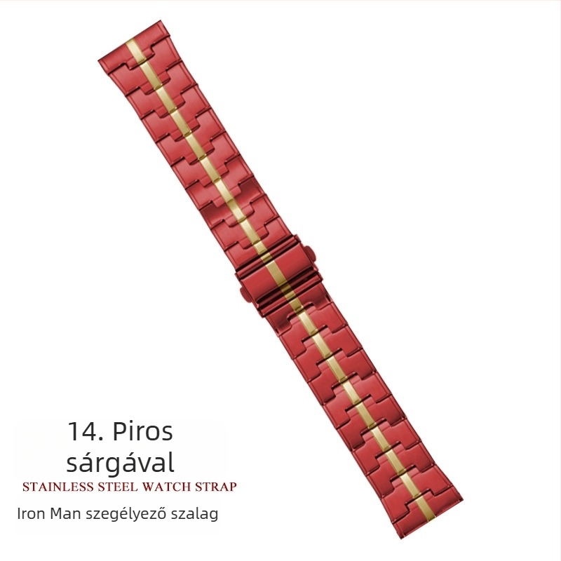 Iron Man rozsdamentes acél szíj Apple Watch-hoz, 22 mm