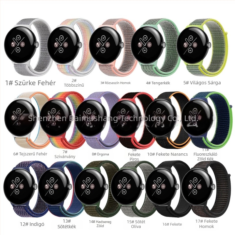 Nylon szövött Velcro szíj a Google Pixel Watch 4-höz, 43 mm, 3. generáció
