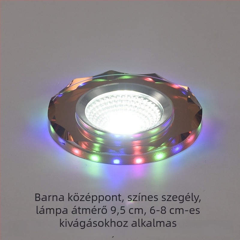 2026 kristály LED beépített spotlámpa 3W, mennyezetre szerelhető nappalira, színváltó, 6/7.5/8 cm