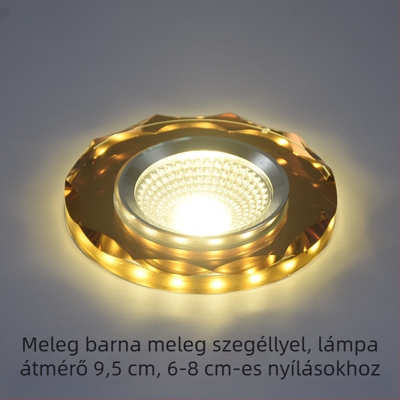 2026 kristály LED beépített spotlámpa 3W, mennyezetre szerelhető nappalira, színváltó, 6/7.5/8 cm