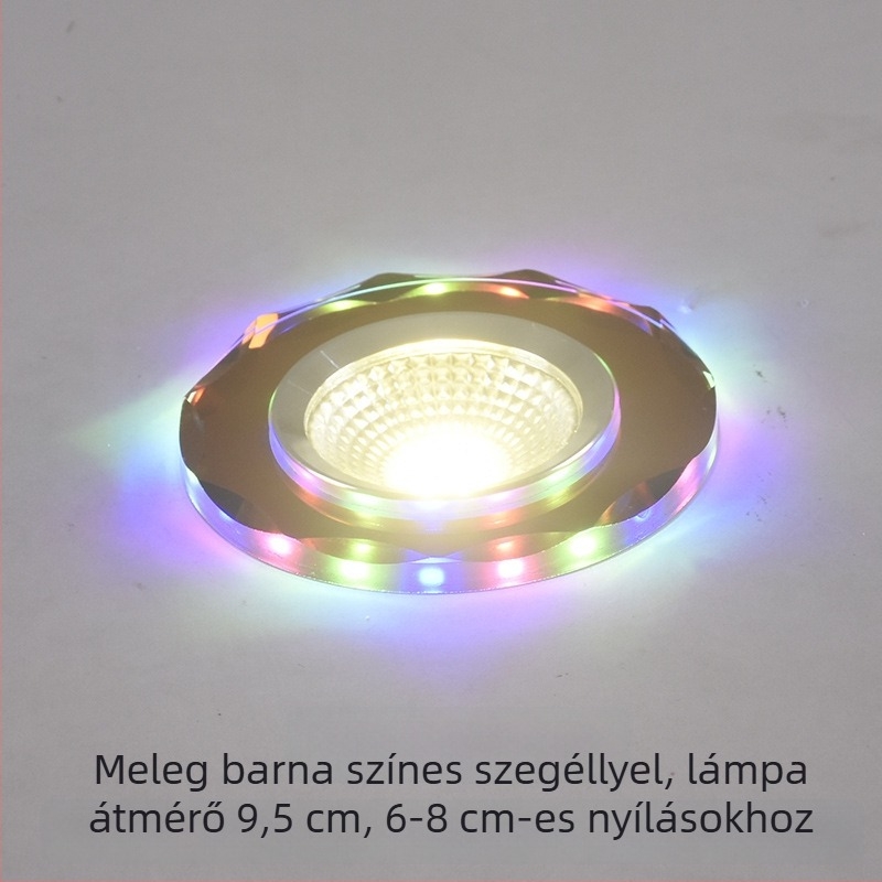2026 kristály LED beépített spotlámpa 3W, mennyezetre szerelhető nappalira, színváltó, 6/7.5/8 cm