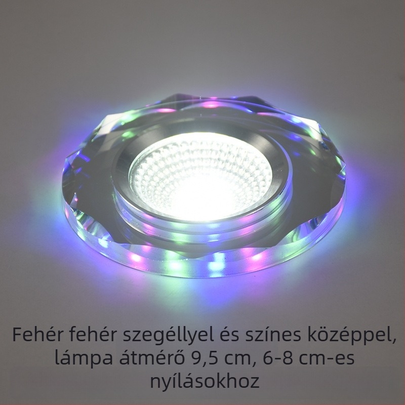 2026 kristály LED beépített spotlámpa 3W, mennyezetre szerelhető nappalira, színváltó, 6/7.5/8 cm