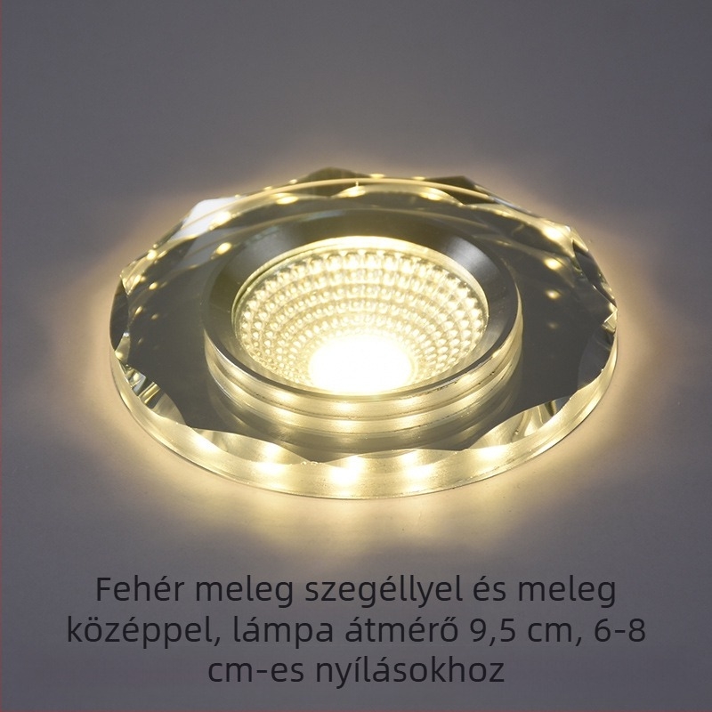 2026 kristály LED beépített spotlámpa 3W, mennyezetre szerelhető nappalira, színváltó, 6/7.5/8 cm