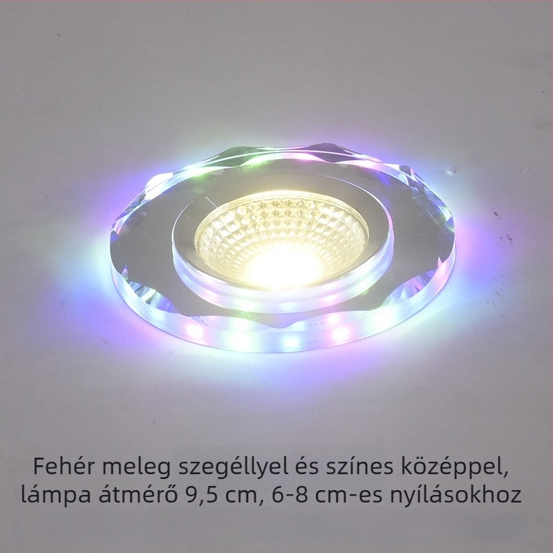 2026 kristály LED beépített spotlámpa 3W, mennyezetre szerelhető nappalira, színváltó, 6/7.5/8 cm