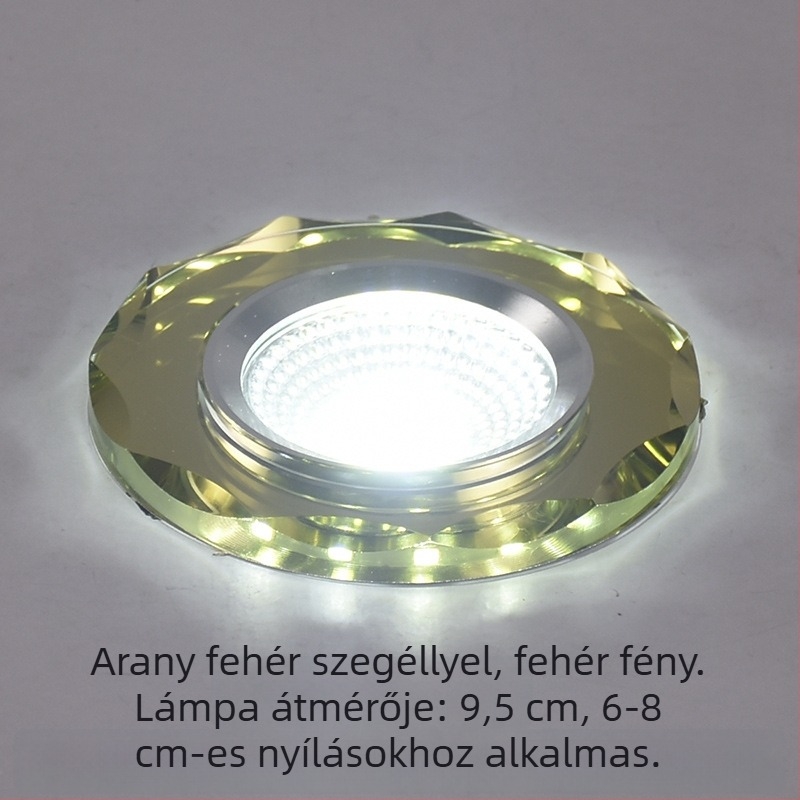 2026 kristály LED beépített spotlámpa 3W, mennyezetre szerelhető nappalira, színváltó, 6/7.5/8 cm