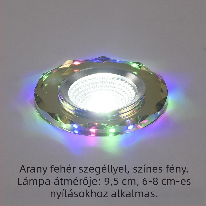 2026 kristály LED beépített spotlámpa 3W, mennyezetre szerelhető nappalira, színváltó, 6/7.5/8 cm