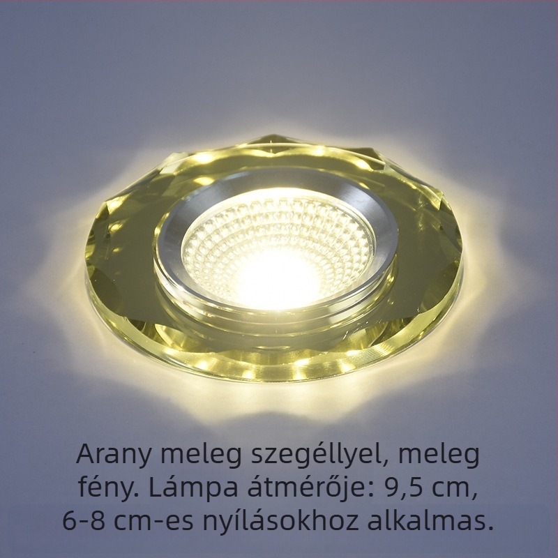 2026 kristály LED beépített spotlámpa 3W, mennyezetre szerelhető nappalira, színváltó, 6/7.5/8 cm