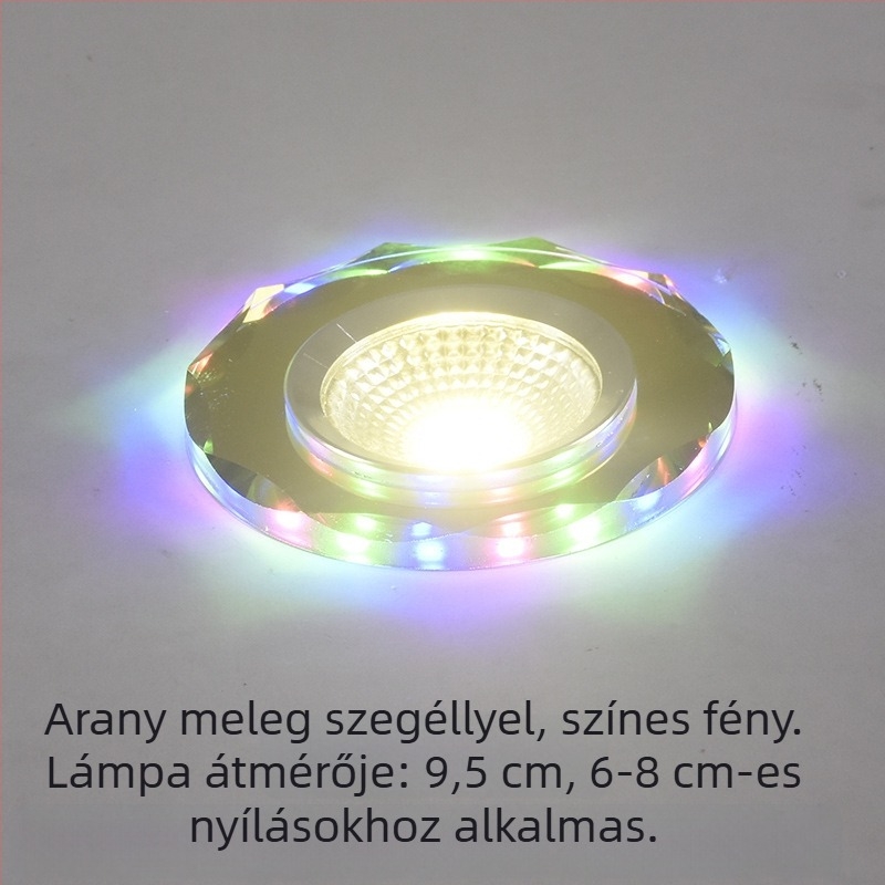 2026 kristály LED beépített spotlámpa 3W, mennyezetre szerelhető nappalira, színváltó, 6/7.5/8 cm