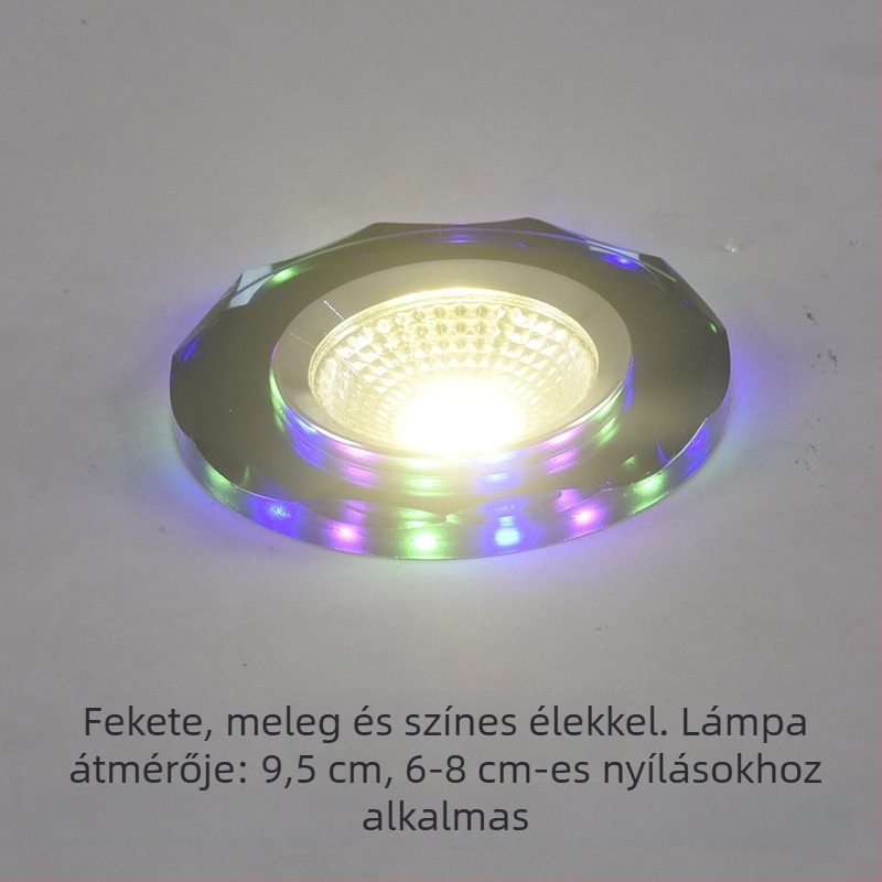 2026 kristály LED beépített spotlámpa 3W, mennyezetre szerelhető nappalira, színváltó, 6/7.5/8 cm
