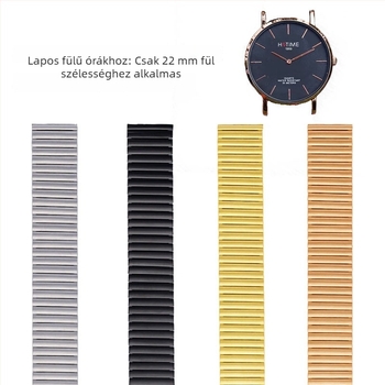 Rozsdamentes acélból készült rugalmas óraszíj, 22 mm-es szélességben, kompatibilis Apple Watch, Huawei és Samsung okosórákkal