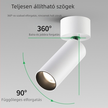 LED COB felületre szerelt spotlámpa, állítható downlight a háttérfalhoz és galériához, mennyezeti világítás 406L