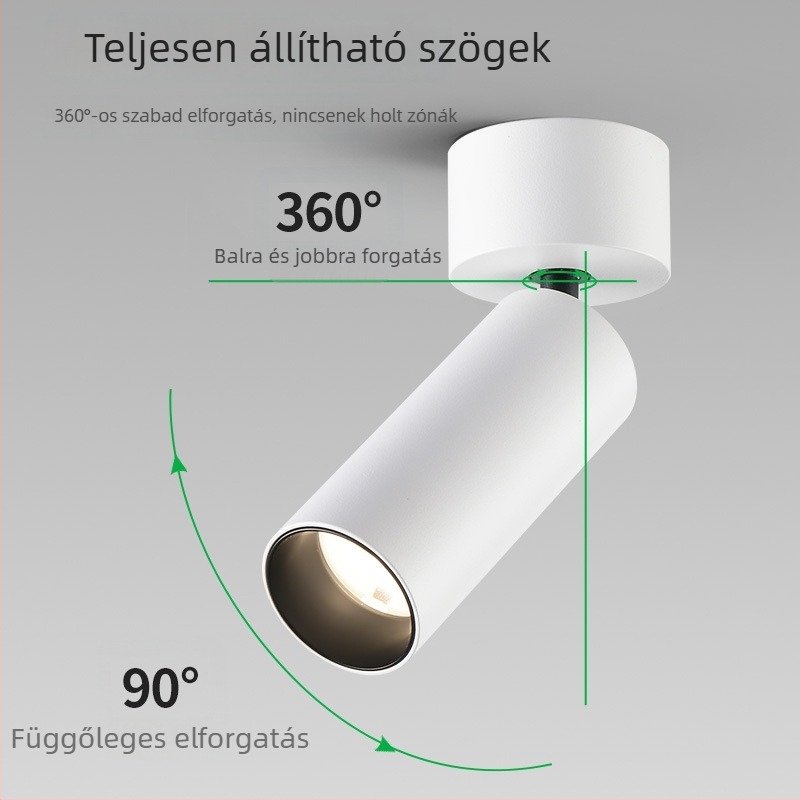 LED COB felületre szerelt spotlámpa, állítható downlight a háttérfalhoz és galériához, mennyezeti világítás 406L