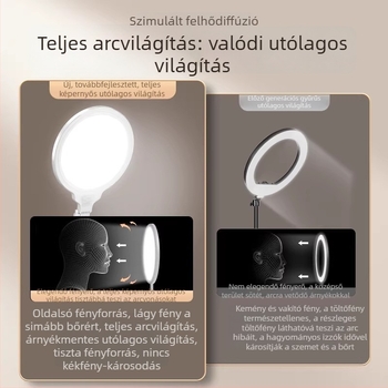 Árnyékmentes, teljes képernyőre tervezett világítás livestreaminghez, arcvilágítás a streamereknek, lágy arcfény asztali felvételekhez