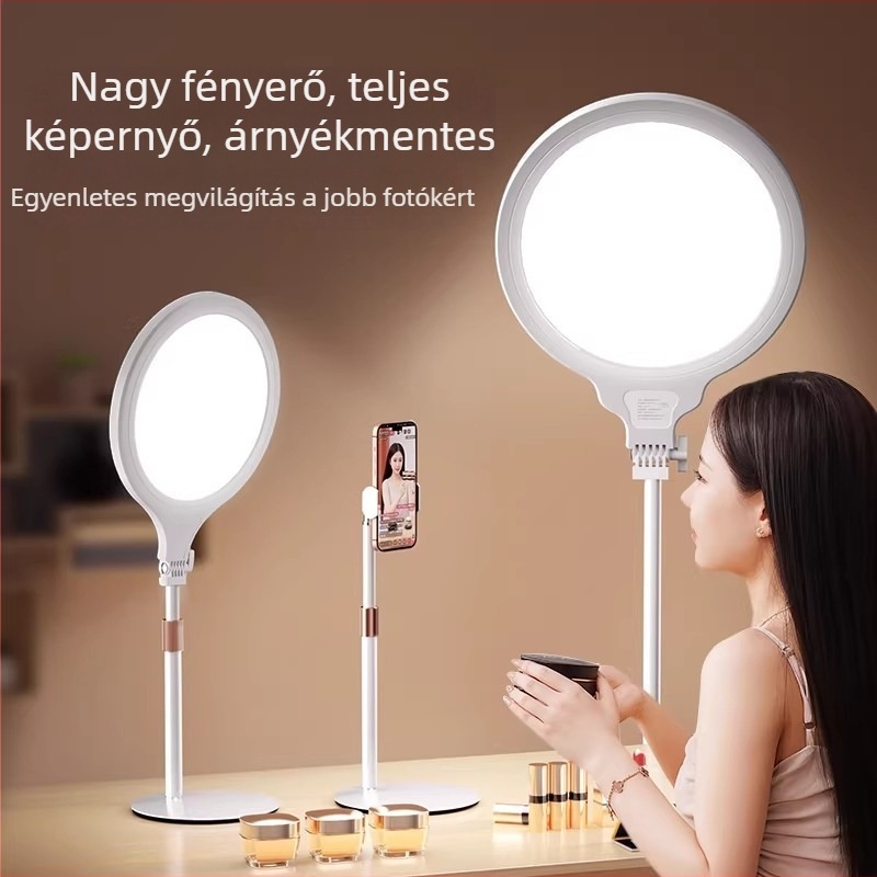 Árnyékmentes, teljes képernyőre tervezett világítás livestreaminghez, arcvilágítás a streamereknek, lágy arcfény asztali felvételekhez