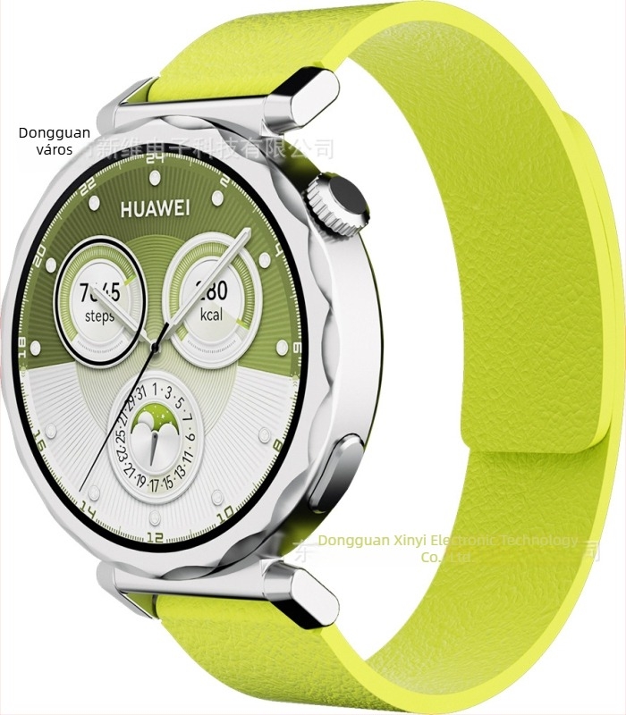 Huawei GT5 okosórához 18 mm-es magnetikus szilikon szíj, cseredarab, uniszex