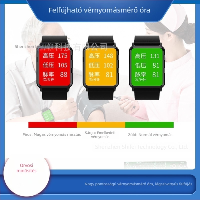 4G-s intelligens csuklópánt, felfújható légzsákkal, vérnyomásmérő, CFDA orvosi szint, SDK testreszabás