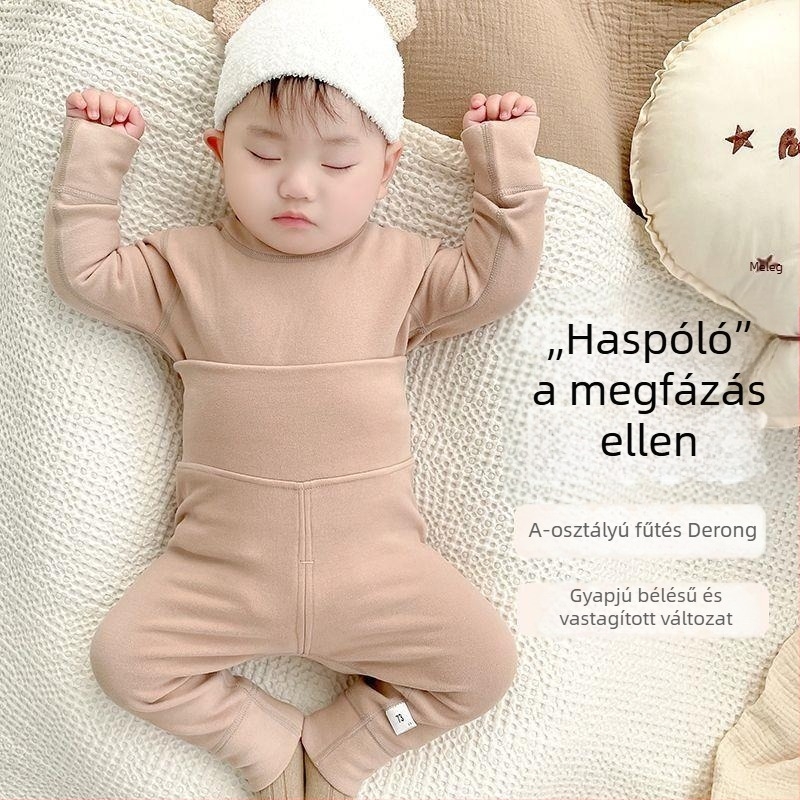 Magas galléros baba meleg aláöltözet szett téli időszakra — felső és nadrág