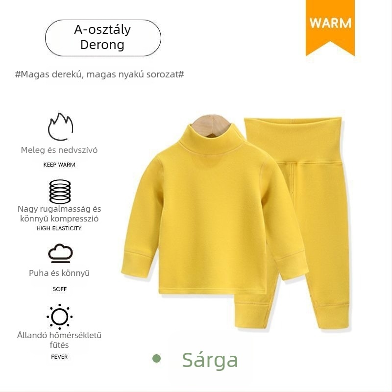 Magas galléros baba meleg aláöltözet szett téli időszakra — felső és nadrág