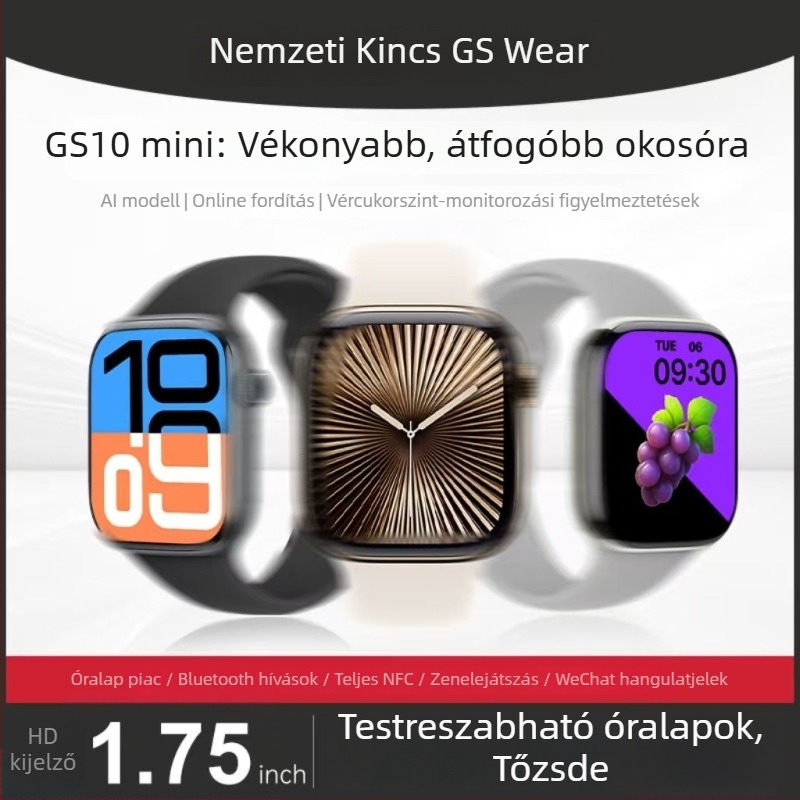 GS10mini okos sportóra Bluetooth hívásokkal, NFC navigációval és fizetéssel