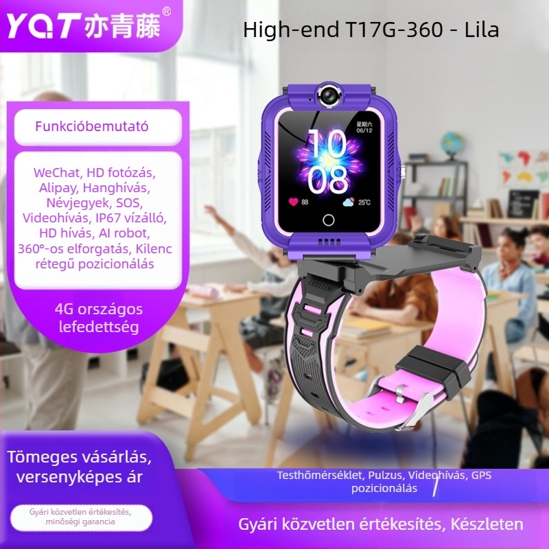 Gyerekeknek készült telefonos óra videóhívással – multifunkcionális, vízálló okosóra valós idejű helymeghatározással és chat funkcióval
