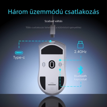 Bluetooth hárommódos, könnyű versenykategóriás gamer egér PAW3395 PAW3311 testreszabható