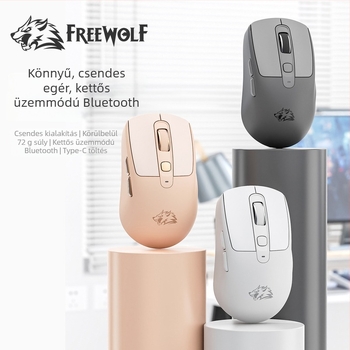 Liberty Wolf A3 vezeték nélküli Bluetooth kétmódú egér, töltődő, otthoni iroda és játékokhoz, laptop-kompatibilis