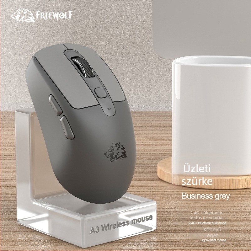 Liberty Wolf A3 vezeték nélküli Bluetooth kétmódú egér, töltődő, otthoni iroda és játékokhoz, laptop-kompatibilis
