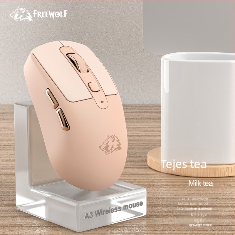 Liberty Wolf A3 vezeték nélküli Bluetooth kétmódú egér, töltődő, otthoni iroda és játékokhoz, laptop-kompatibilis