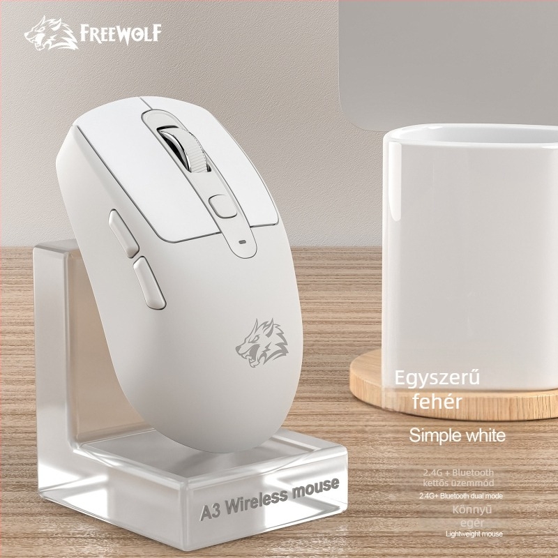 Liberty Wolf A3 vezeték nélküli Bluetooth kétmódú egér, töltődő, otthoni iroda és játékokhoz, laptop-kompatibilis
