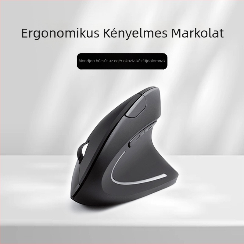 Új ötödik generációs vertikális vezeték nélküli ergonomikus egér, jobbkezes oldalsó fogással, 2.4 GHz