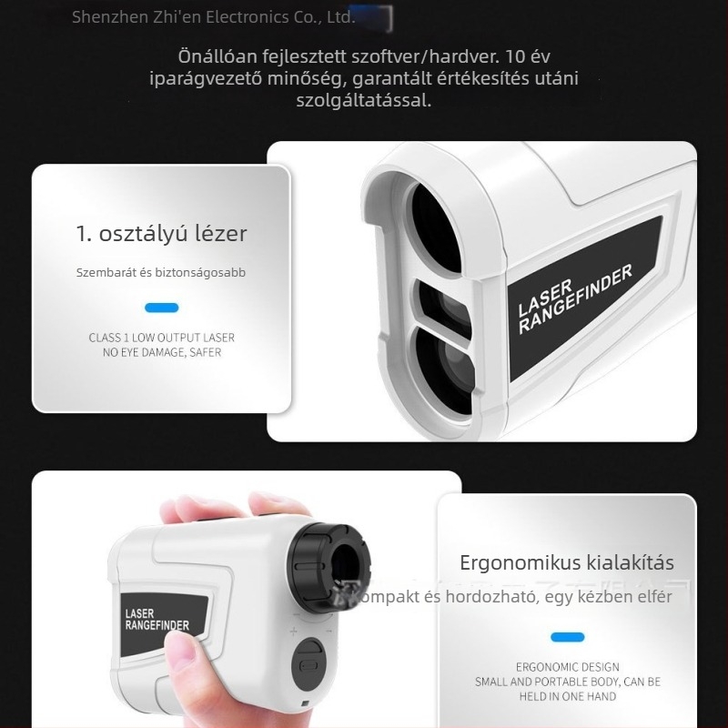 Új többfunkciós távcsöves távolságmérő golfhoz, szög- és dőlés méréssel, lítium akkumulátorral