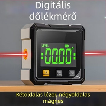 Magas pontosságú digitális lézeres mérőműszer beépített vízszintessel és dőlésmérővel a szög és lejtés méréséhez