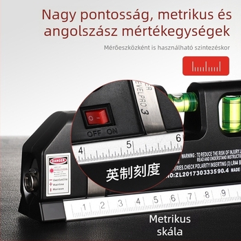 Kompakt lézeres szint otthoni használatra, emelhető háromlábú állvánnyal és infravörös távolságmérés