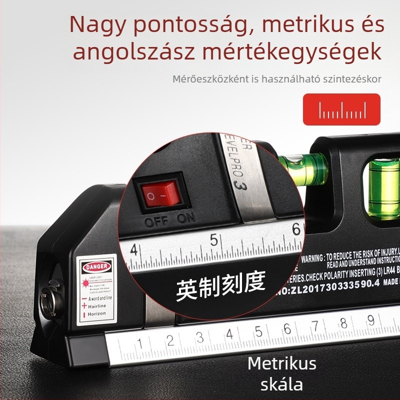 Kompakt lézeres szint otthoni használatra, emelhető háromlábú állvánnyal és infravörös távolságmérés