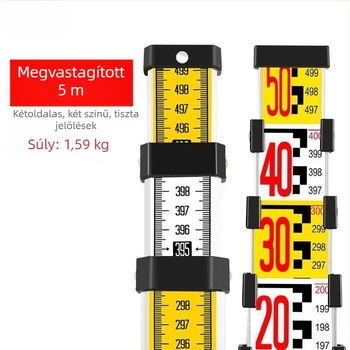 Alumínium ötvözetéből készült magasságmérő és szintmérő vonalzó, 3 m, 5 m és 7 m hosszúságú
