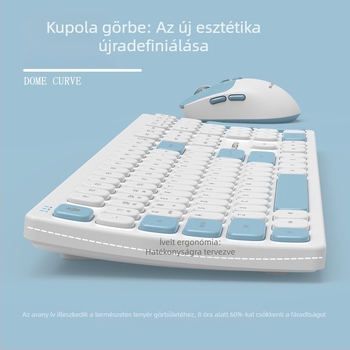 S-R5000 Vezeték nélküli billentyűzet és egér készlet, kettős mód, halk billentyűk, csokoládé színű billentyűfedők, otthoni iroda